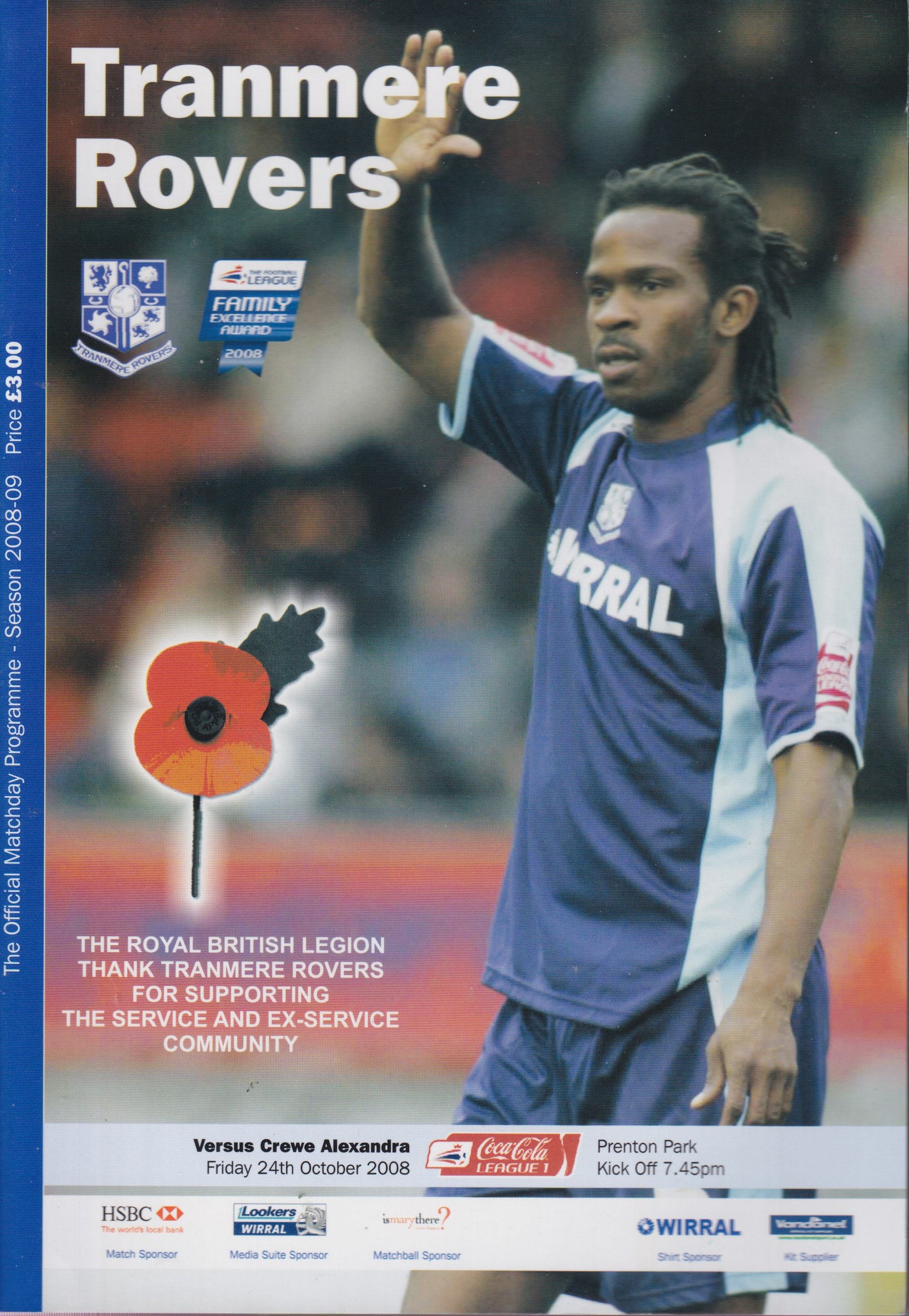 Tranmere Rovers v Crewe Alexandra match programme